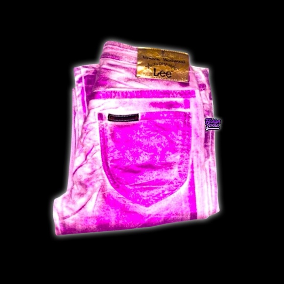 Vivienne Westwood Vintage Metallic Purple Pink Iridescent Anglomania Lee pants